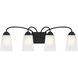 Malone 4 Light 29 inch Matte Black Vanity Light Wall Light